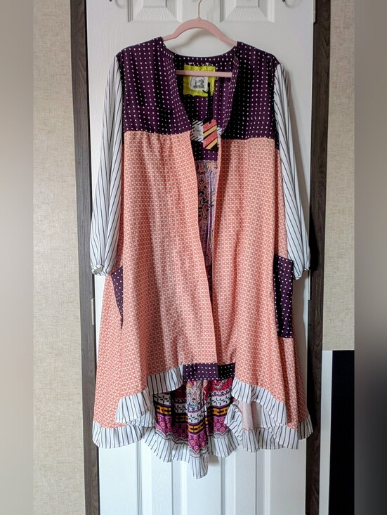 Other - OOAK Handmade Boho Patchwork Maxi Duster Cardigan Jacket - Mixed Print Artisan